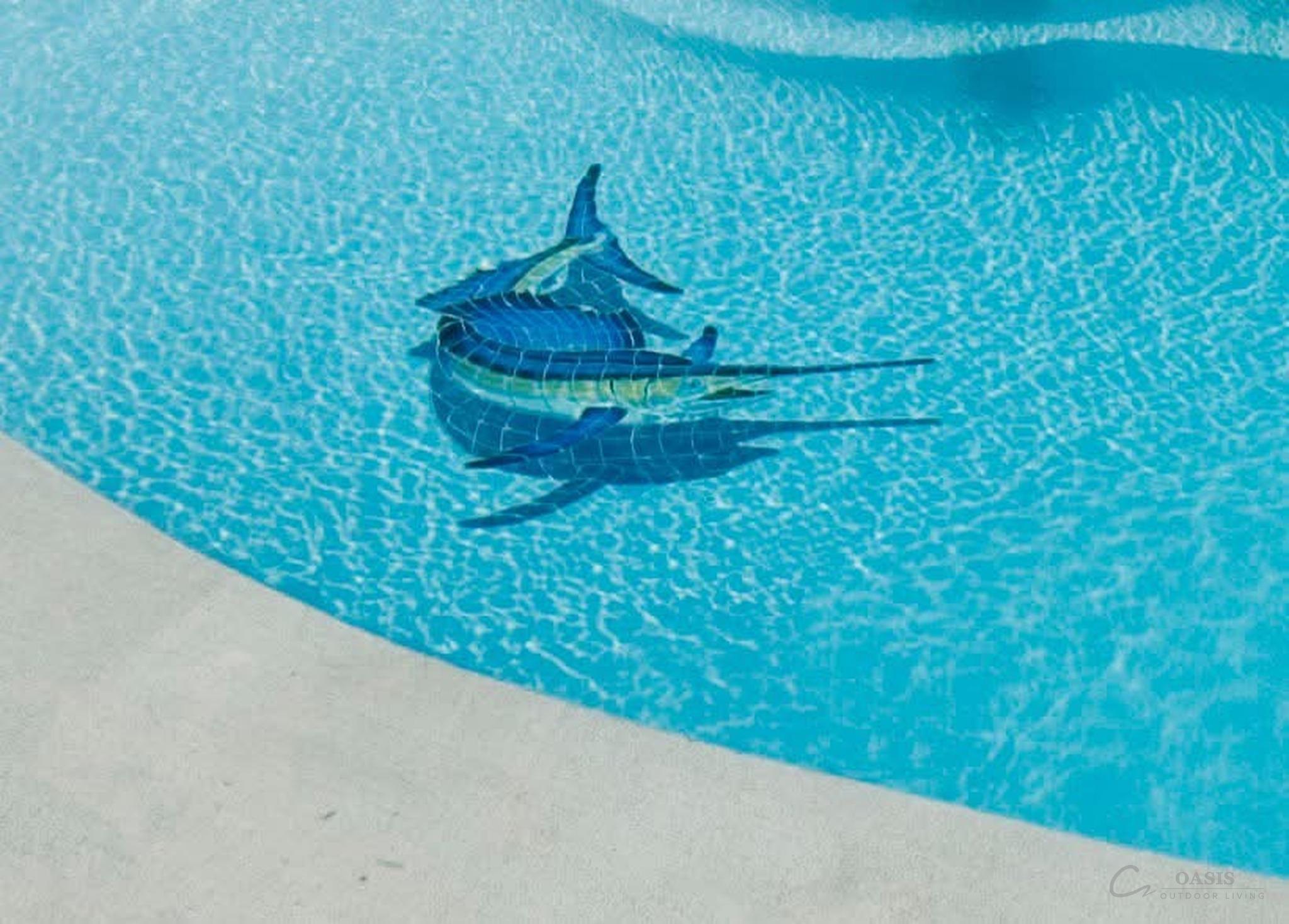 Marlin mosaic tile art