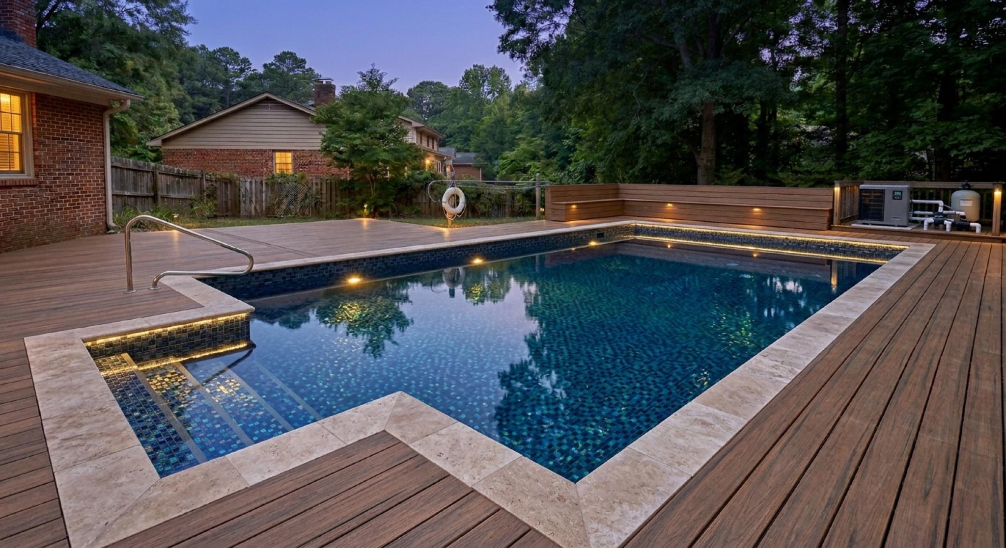 The Belmont Finish — custom tile and coping detail