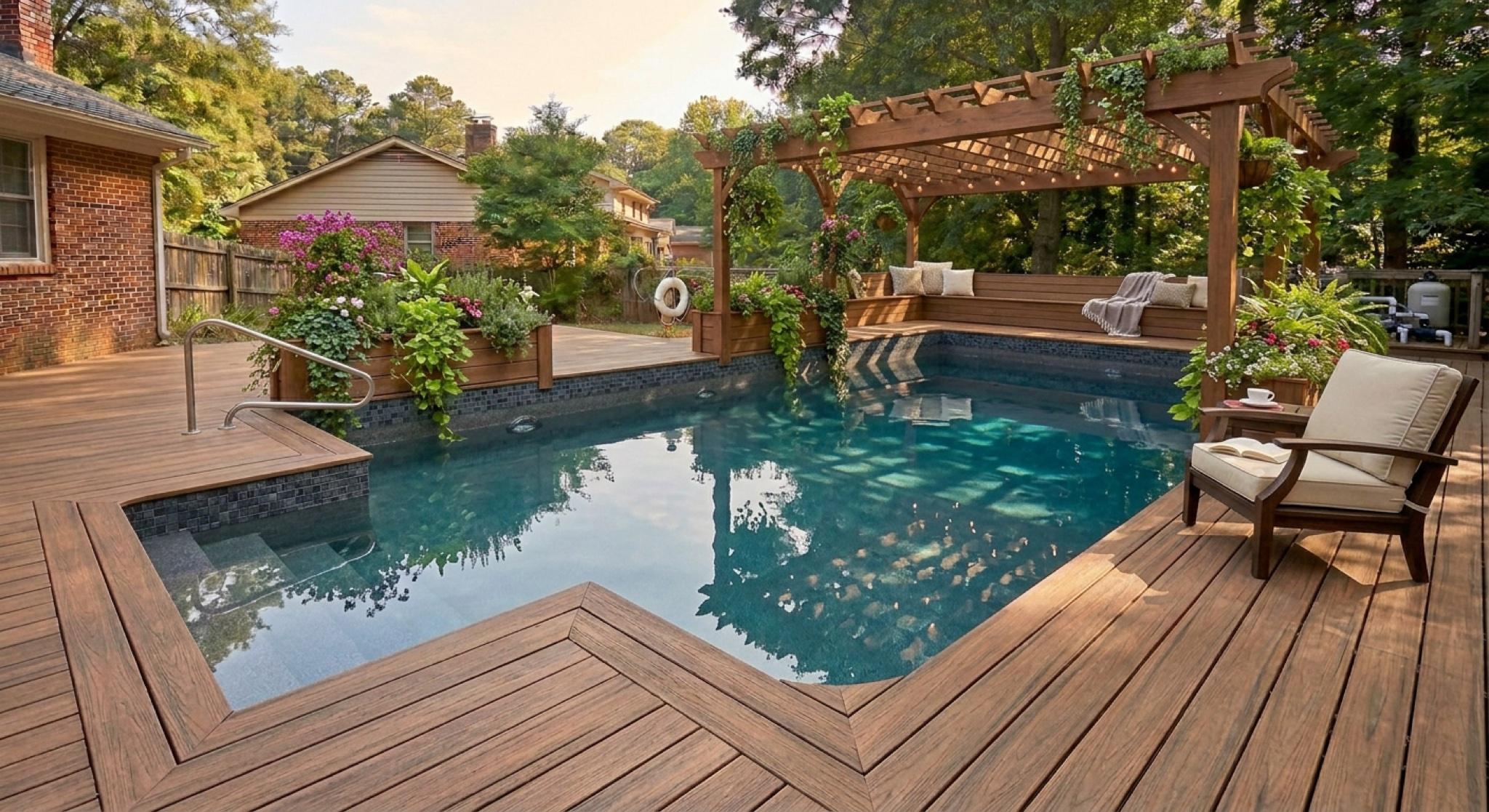 The Elm Street Pergola — small pergola deck