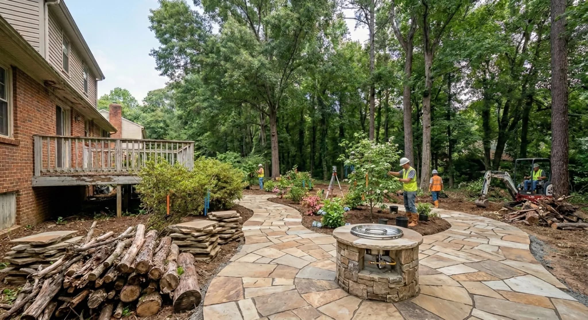 Stone Patio & Fire Pit