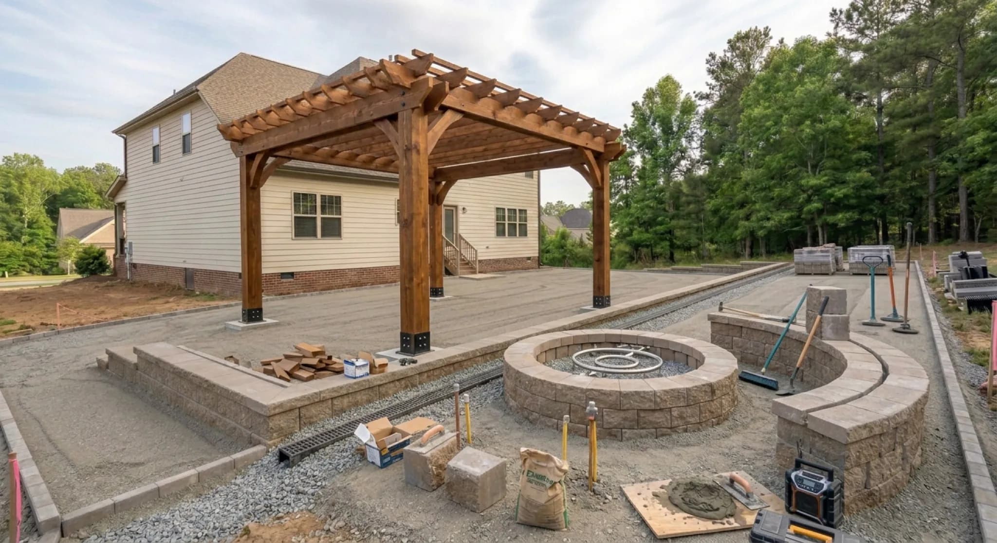 Cap Stone & Fire Pit