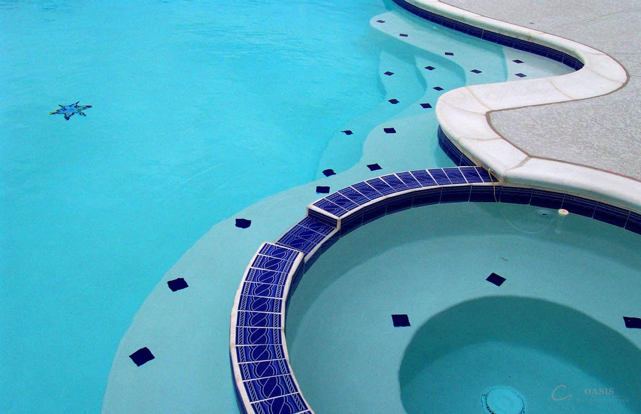 Turquoise pool tile closeup